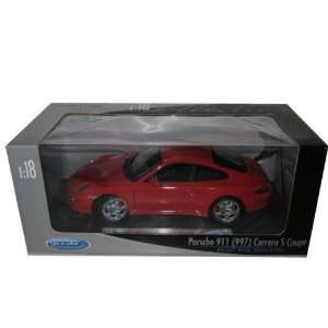   Carrera S 911 997 Coupe Red Diecast Car Model 1:18: Toys & Games