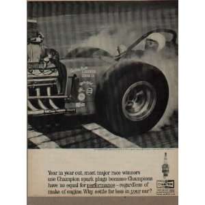 The Chrysler powered, Champion sparked, Hirata Hobbs dragster   driven 