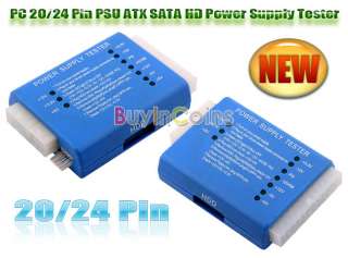 PC 20/24 Pin PSU ATX SATA HD Power Supply Tester Blue  