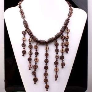 Brown Fashional Coconut Shell Beads Necklace Adjustable  