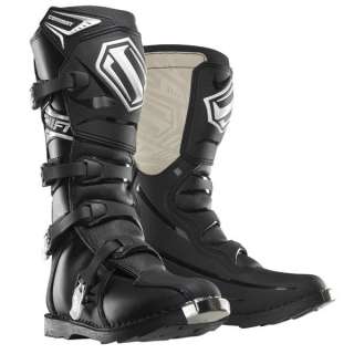 Shift Combat Motorcycle MX Boots Black Leather Size 9  