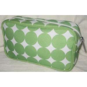  Clinique White with Green Polka Dot Makeup Bag Beauty