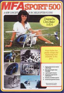 Vintage MFA Sport 500 R/c Model Helicopter Brand New Mint In The 