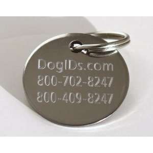  Small Stainless Steel Disc Dog ID Tag   Both Sides 