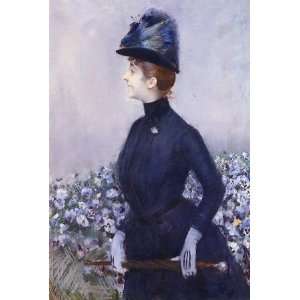   , painting name Lady with Flowers, By Helleu Paul