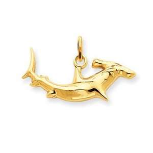  14k Yellow Gold Hammerhead Shark Pendant Jewelry
