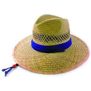 Straw Hat, Safari, Blue Band, w/Cord, Medium 58cm  Sports 