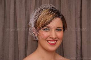 Birdcage Veil, Pearl Accent Wedge Bridal Veil  
