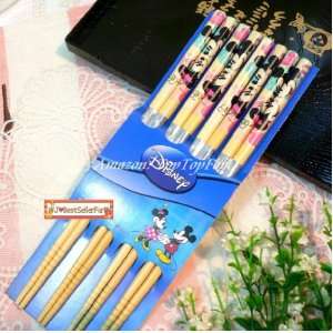   Minnie Mouse Japanese Chinese Bamboo Chopsticks Set