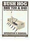 BUSH HOG SHANK BOX BLADE RBX 720 RBX 840 OPERATORS MANUAL TRACTOR 