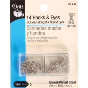  Hooks & Eyes Size 0 14/Pkg Nickel   651031 Patio, Lawn 