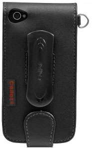   Black Leather Fitted Skin Flip Case Cover Swivel Clip Holster  