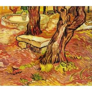  Oil Painting The Stone Bench in the Garden at Saint Paul 