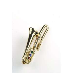  Notables Jewelry Trombone Stick Pin   Gold Musical 
