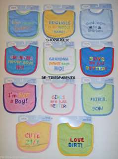   TERRY CLOTH   EMBROIDERED – CHOICE OF COLORS & FUNNY PHRASES – NWT