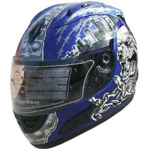   Face Sports Motorcycle Helmet DOT (508) 134 Blue
