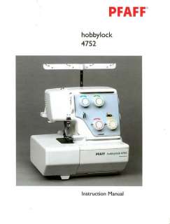 Pfaff 4752 Hobbylock Instructions Manual CD in pdf form  