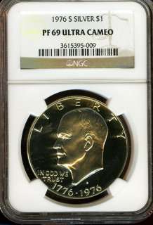 1976 S NGC PF 69 ULTRA CAMEO SILVER EISENHOWER DOLLAR S$1 FC170  