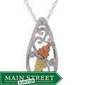 Silver and 14k Black Hills Gold Leaf Necklace  Overstock
