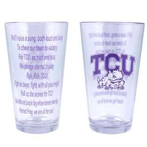    TCU Horned Frogs Logo and Fight Song Glass