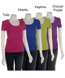 Cable and Gauge Pleated Scoop neck Shirt  Overstock
