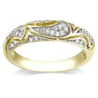 10k Yellow Gold 1/10ct TDW Diamond Fashion Ring (G H, I2 I3 
