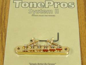 NEW USA Tone Pros AVR2 G Gold Locking Bridge for Gibson Tune o Matic 