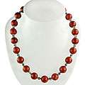 Sterling Silver Red Coral Necklace (China)  Overstock