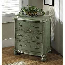 Hand painted Distressed Aqua Blue Accent Chest  Overstock