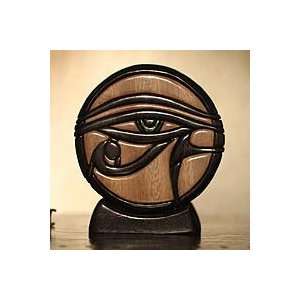    NOVICA Ishpingo wood sculpture, Eye of Horus