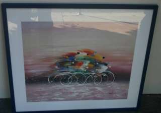 Fine American Impressionist 20C Biker Oil Painting RARE  