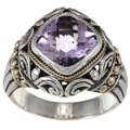 18k Gold and Sterling Silver Amethyst Gemstone Ring Today 