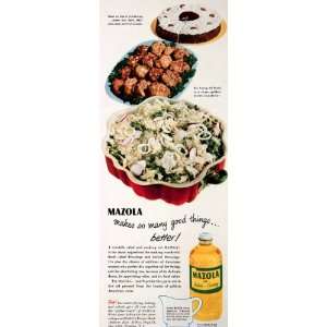  1950 Ad Mazola Salad Cooking Oil Jane Ashley Trenton New 