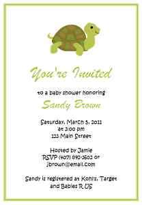 GREEN TURTLE BABY SHOWER INVITATIONS!  