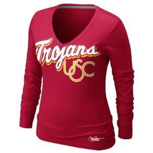 USC Trojans Womens Nike Vault Crimson Long Sleeve T Shirt  