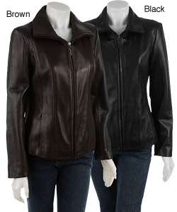 Avanti Womens Lamb Leather Scuba Jacket w/ Seam Details  Overstock 