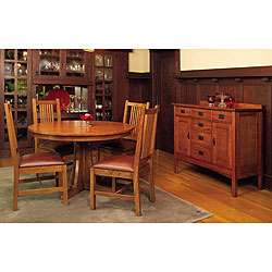 Mission Solid Oak 6 piece Dining Set with Sideboard  Overstock