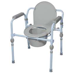 Drive Folding Bedside Commode Seat with Commode Bucket and Splash 