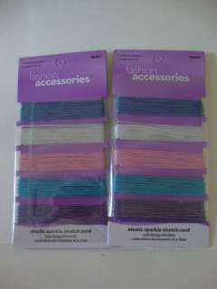 ELASTIC SPARKLE STRETCH CORD   JEWELRY MAKING LOT OF 2  