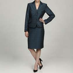 John Meyer Womens Marine Blue 3 button Skirt Suit  