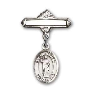  with St. Stephen the Martyr Charm and Polished Badge Pin St. Stephen 