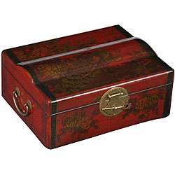 Red Leather Hand painted 2 Bottle Wine Case  Overstock