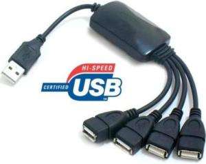 High Speed USB 2.0 4 Port Hub Splitter Cable Adapter  