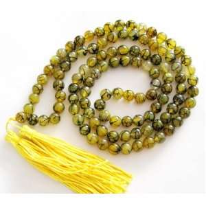   Agate Beads Tibetan Buddhist Prayer Meditation Mala Necklace: Jewelry