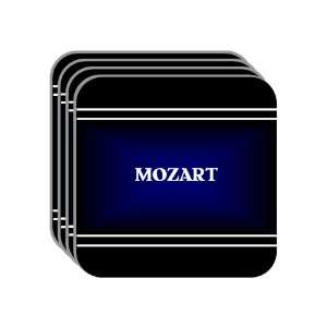   Name Gift   MOZART Set of 4 Mini Mousepad Coasters (black design