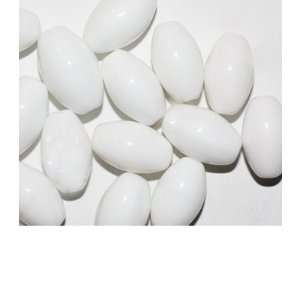  White Large Oval Czech Pressed Glass Beads: Arts, Crafts 