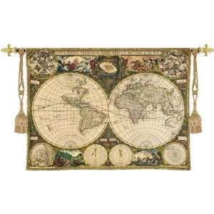  Old World Map   Artist   Fabric Size 53.00 by 38.00 