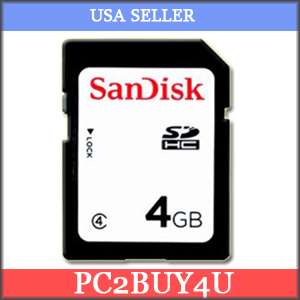 SANDISK 4GB SD HC MEMORY CARD FOR Pentax K r  