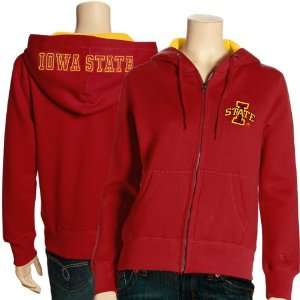 Iowa State Cyclones Ladies Red Academy Full Zip Hoody Sweatshirt 
