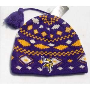  MINNESOTA VIKINGS MULTIPLE COLOR KNIT BEANIE HAT WITH 